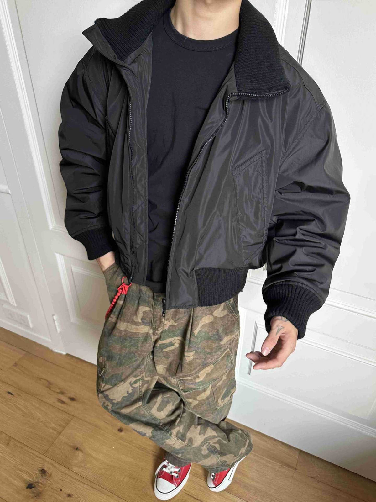 Loose Short Bomber Jacket Winter Thick Warm Cotton Coat Men