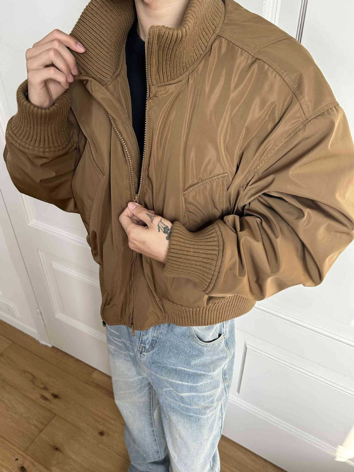 Loose Short Bomber Jacket Winter Thick Warm Cotton Coat Men