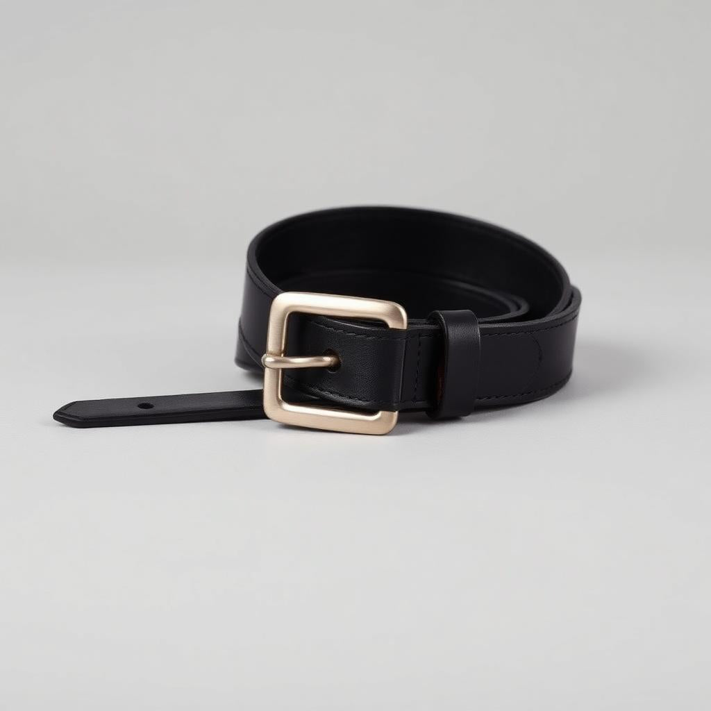 Black belt with square buckle