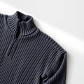 Charcoal ribbed half-zip knit