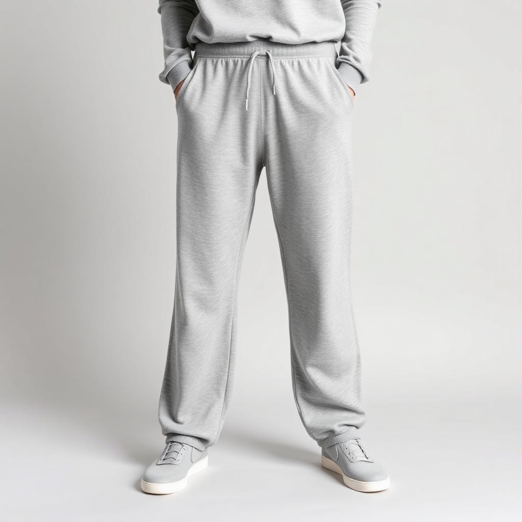 Grey marl relaxed sweatpants